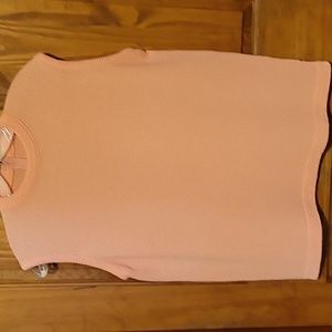 Vintage 1960 handmade top polyester blend like new zip back peachy size large